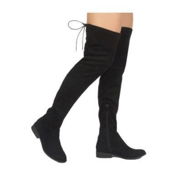 New Arrival- Black Over The Knee Ankle Boots - Picture 8 of 8